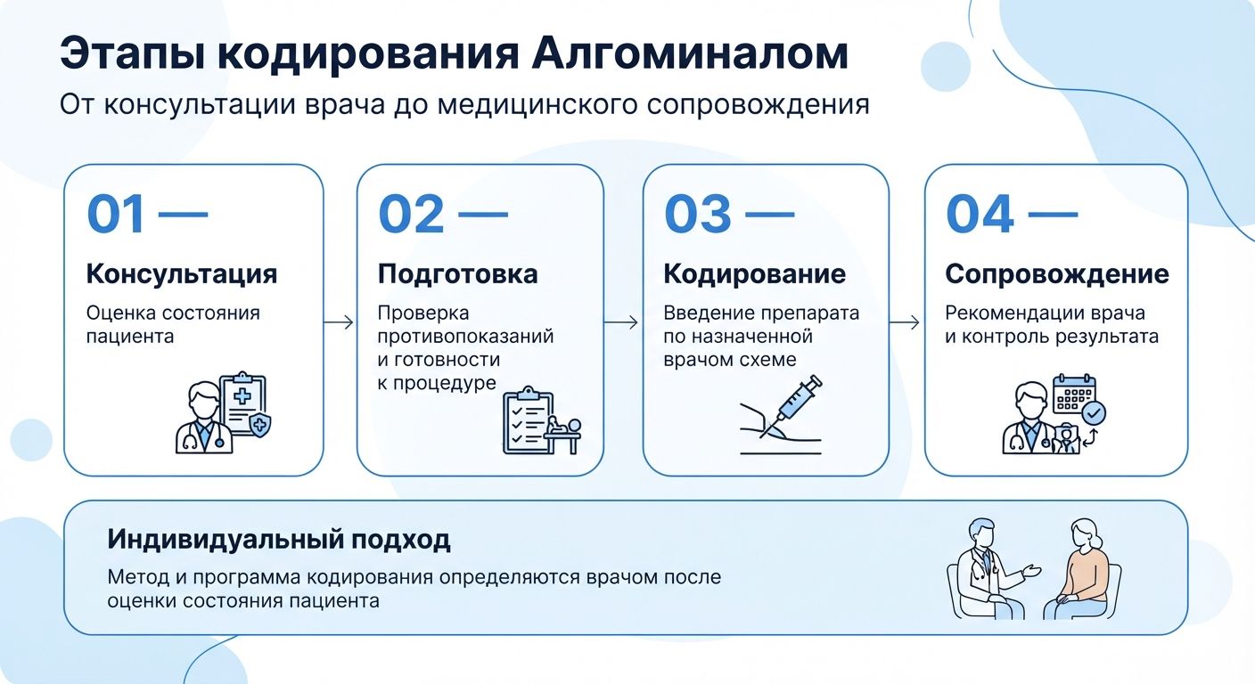 Кодирование препаратом «Алгоминал» в Новокуйбышевске инфографика