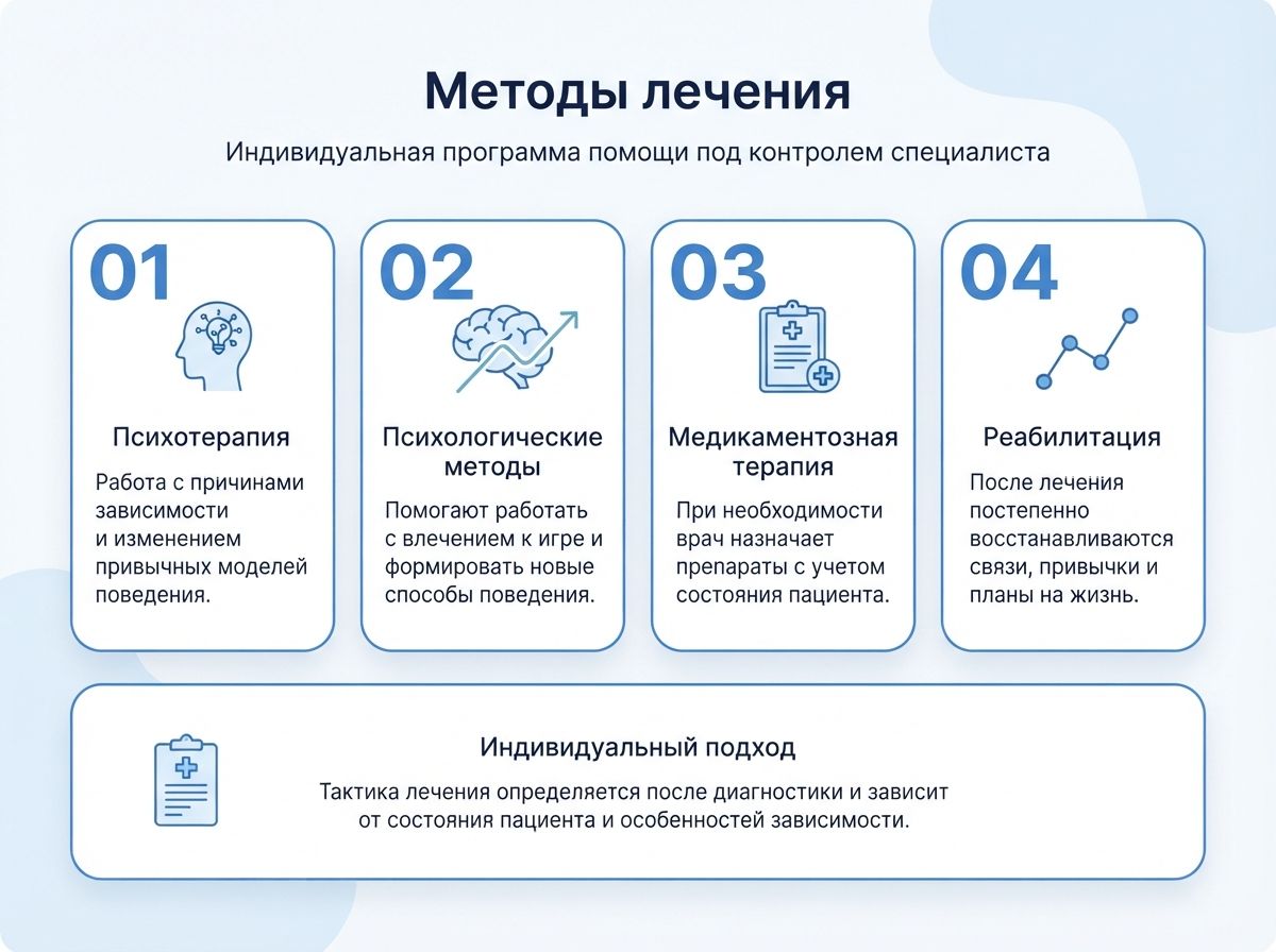 Лечение игромании инфографика